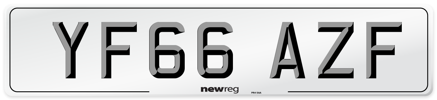 YF66 AZF Number Plate from New Reg
